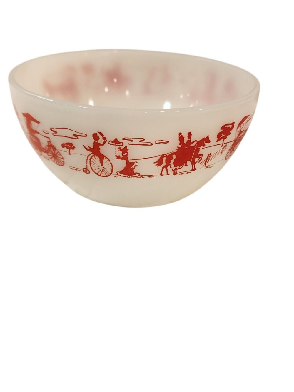 Fire King Victorian Transportation Theme Cereal Bowl